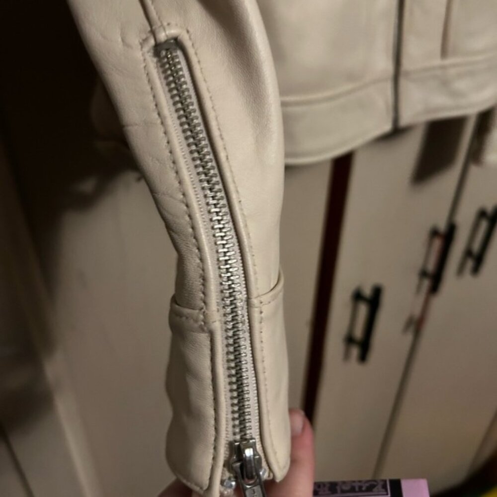 Mossimo Cream Leather Jacket - image 6